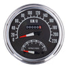 FL speedo/tachometer, '73-84 face', black. 2:1 KMH -