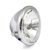 Bates style 5-3/4" H4 headlamp. Side mount. Chrome -