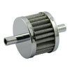Dual inlet crankcase breather filter. Chrome - Universal for head vented models
