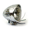 Bullet 4" H4 headlamp. Ribbed & Visor. Chrome -