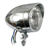 Long Bullet 4" H4 headlamp. With visor. Chrome -
