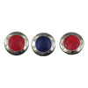 Replacement lens set, for 3-light (62-67) dash. Red & Blue - 62-67 H-D & customs with 3-light dash
