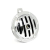 Slotted custom round horn. 100 mm. Chrome -