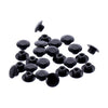 Push-in mushroom allen head plugs 3/8". Black - 3/8" threaded allen head bolts
