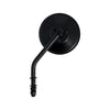 Steel 4" round mirror. Black, short stem - 65-UP H-D