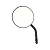 Steel 4" round mirror. Black, short stem - 65-UP H-D