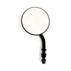 Steel 3" round mirror. Black, short stem - 65-UP H-D