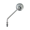 Steel 3" round mirror. Chrome, long stem - 65-UP H-D