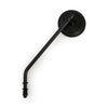 Steel 3" round mirror. Black, long stem - 65-UP H-D