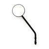 Steel 3" round mirror. Black, long stem - 65-UP H-D