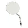 Steel 4" round mirror. Chrome, short stem - 65-UP H-D