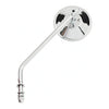 Steel 4" round mirror. Chrome, long stem - 65-UP H-D