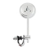Round clamp-on style steel mirror, 3" with 6" stem - 65-UP H-D