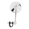 Round clamp-on style steel mirror, 4" with 5" stem - 65-UP H-D