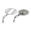 Slotted Cateye mirror. Chrome, short stem - 65-UP H-D