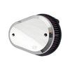 K&N street metal high-flow air intake Flare, chrome - 00-15 Softail; 99-17 Dyna (excl. 2017 FXDLS); 02-07 Touring (NU). (CV carb & Delphi inj)