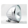 6-1/2" ribbed bullet headlamp with visor. Chrome -