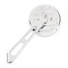 Mini-Round aluminum mirror. Chrome, short stem, L&R - 65-UP H-D