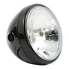 Reno 7" H4 headlamp. No halo ring. Black -