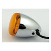 Chris, bullet turn signal. Chrome. Amber lens. Front -