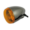 Chris, bullet turn signal. Black nickel. Amber lens -