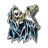 Down-n-Out Beer reaper sticker - 7,62 x 11,43 cm