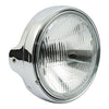 LTD style 7" H4 headlamp. Side mount. Chrome -