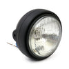 Roadster 5-3/4" H4 headlamp. Side mount. Black -