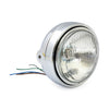 Roadster 5-3/4" H4 headlamp. Side mount. Chrome -