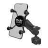 RAM Mounts, X-Grip Phone mount Torque rail base. Small phone - For 3/4" (22mm) to 1" (25.4mm) handlebars