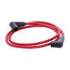 Universal 40" spark plug wire set. Cotton cloth, Red/Black - Universal with pre-1999 style coil