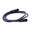Universal 40" spark plug wire set. Cotton cloth, Blue/Red - Universal with pre-1999 style coil