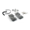 Head bolt bridge cover set. Finned, silver - 99-17 fuel injected Twin Cam (excl. carb models) (NU)
