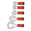 Connectors, ring terminal PVC, crimp. Red 3.5mm - Universal