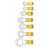 Connectors, ring terminal PVC, crimp. Yellow 3.5mm - Universal