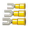 Connectors, spade terminal PVC, crimp. Yellow 3.5mm - Universal