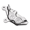 PM, 4-p 137x4B caliper. Bolt-on, 11.5" left front. Polished - Left front: 00-14 Softail (excl. FXSTS); 00-17 Dyna; 00-07 Touring; 00-13 XL; 02-05 V-Rod (excl. VRSCR) (NU).   Left rear: 00-03 XL. See catalog for required caliper bracket (NU).