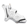 PM, 4-p 137x4B caliper. Bolt-on, 11.5" left front. Chrome - 84-99 B.T., XL (excl. all Springers. All FXR, Dyna and XLH with wire wheels) (NU)