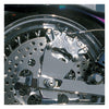 PM, rear 4-p caliper bracket, 10". Chrome - 73-86 4-sp FL, FX (excl. FLT, FXR); Custom applications with 10" rotor and 3/4" axle (NU)