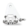 PM, rear 4-p caliper bracket, 11.5". Polished - Universal with 11.5" rotor and 3/4" axle
