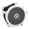 PM, 'Super Gas Interchange' air cleaner kit. Chrome - CV carb: 93-06 all B.T.; Delphi inj.: 01-15 Softail; 04-17 Dyna (excl. 2017 FXDLS); 02-07 FLT/Touring (NU)