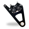 PM, right front 4-p caliper bracket, 11.5". Black - 00-06 Softail FXSTS Springers (NU)