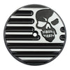Covingtons, finned air cleaner cover insert. Skull - 99-15 Twin Cam (excl. 08-15 Dyna, 13-15 Touring, Trike) (NU)