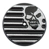 Covingtons, finned air cleaner cover insert. Skull, diamond - 99-15 Twin Cam (excl. 08-15 Dyna, 13-15 Touring, Trike) (NU)