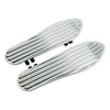 Covingtons, adjustable finned floorboards. Chrome - 86-17 FL(NU)Softail; 12-16(NU)Dyna FLD Switchback; 83-23 Touring; 09-23 Trikes