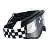 Biltwell Moto 2.0 Checkers goggles black/white - Most open face helmets and full face helmets without a visor