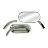 Custom Oval mirror. Chrome - ADAPTER MAY BE REQUIRED: 544043 (HON/SUZ/KAW) OR 544044 / 508896 FOR YAMAHA