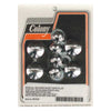 Colony, rocker shaft plug & nut kit. Slotted. Chrome - L71-84 Shovelhead; L71-85 XL (NU)