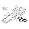 Colony, rocker shaft plug & nut kit. Buttonhead. Chrome - L71-84 Shovelhead; L71-85 XL (NU)