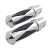 Diamond footpegs, large diameter. Female mount. Chrome - Female mount